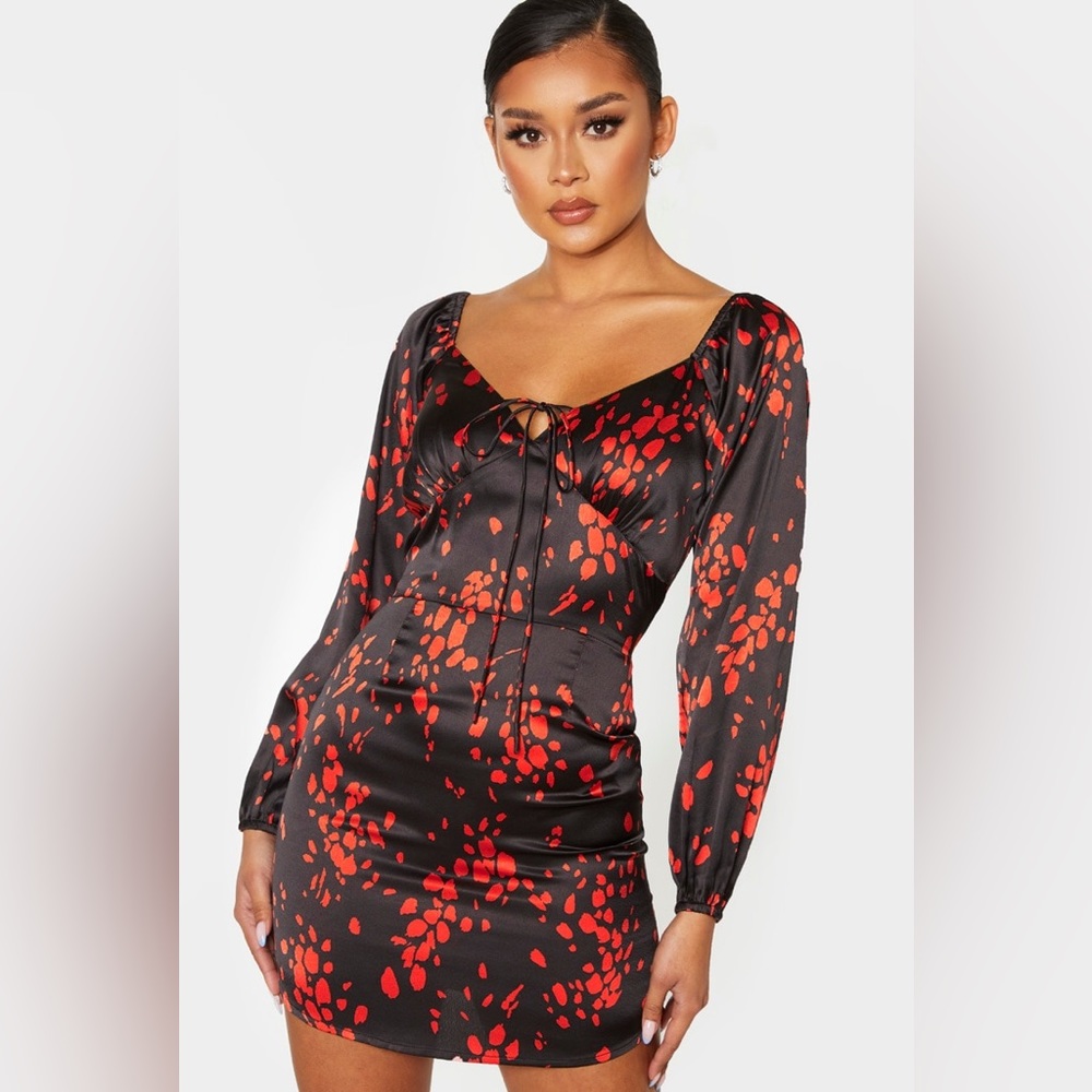 Pretty Little Thing Floral Satin Mini Dress